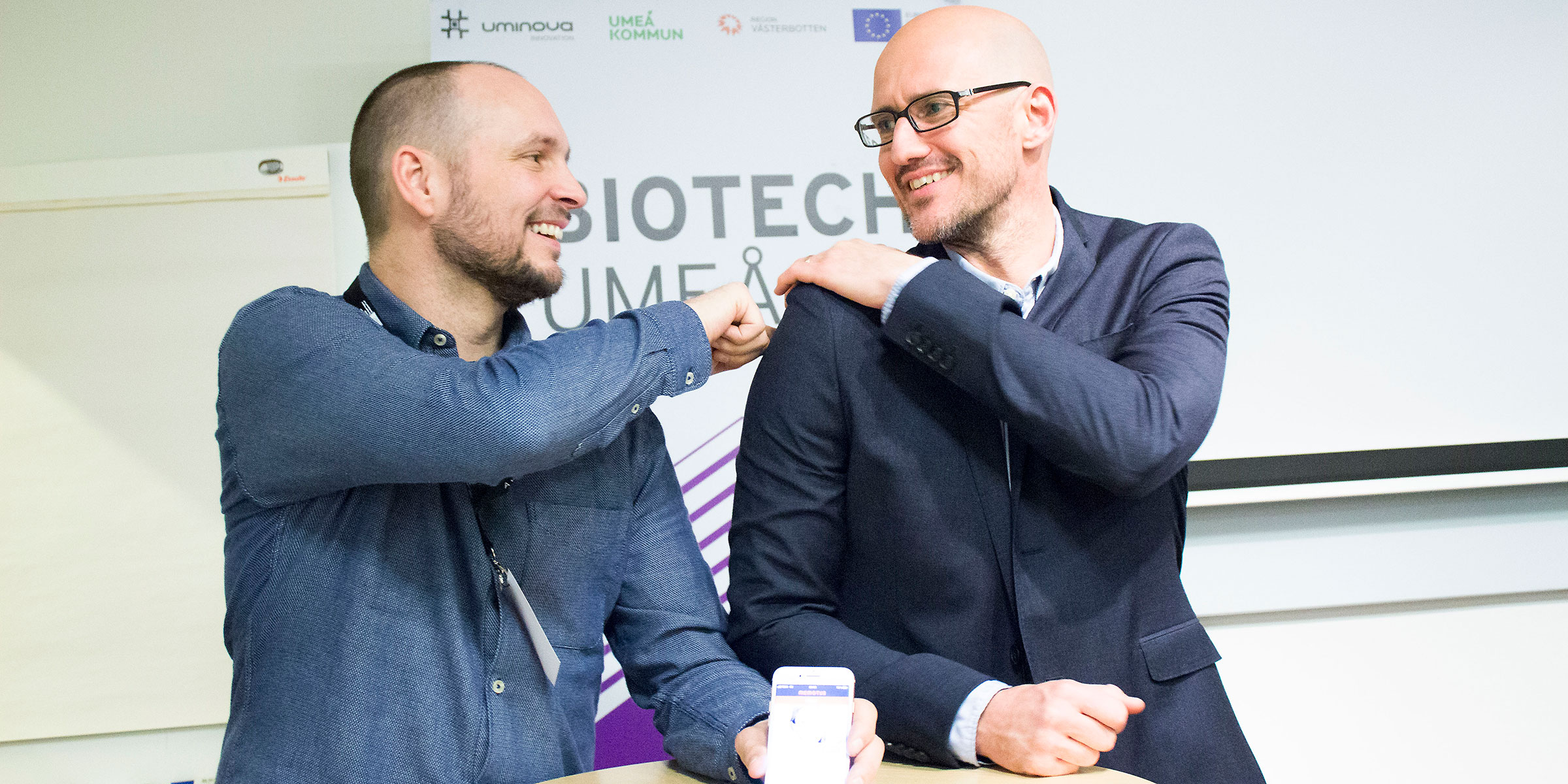Simon Dahl and Mikael Östberg manage the company Instrube Health and will soon be launching the app Memotus – sports medicine’s equivalent to Spotify. That’s their aim anyway.