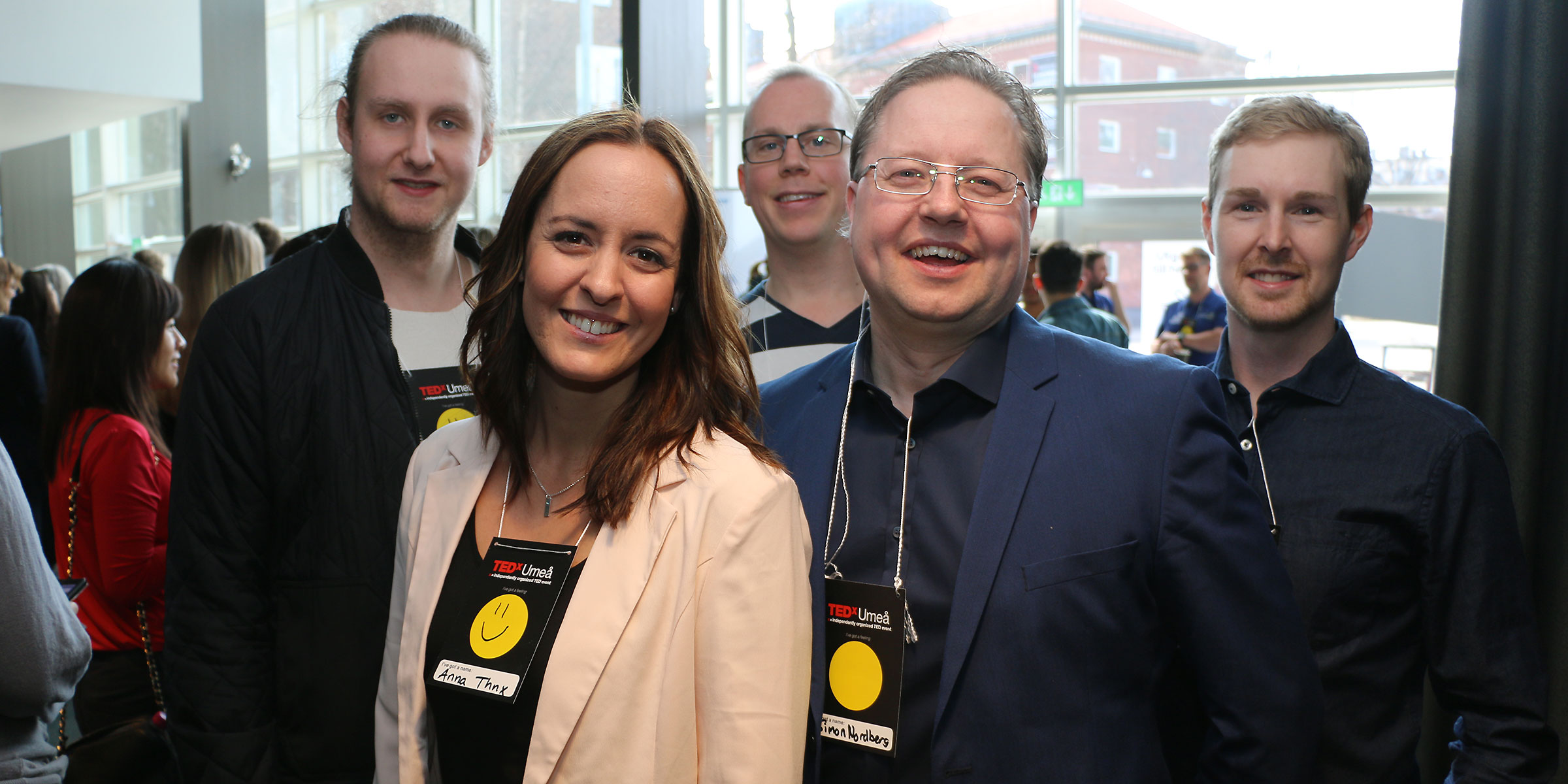 I publiken under TEDxUmeå fanns bland annat Mattias Johansson, Anna Alnefelt, Anton Wiesler, alla Thnx Innovation, Simon Nordberg, Childrens House, och Fredrik Johansson, Thnx Innovation.