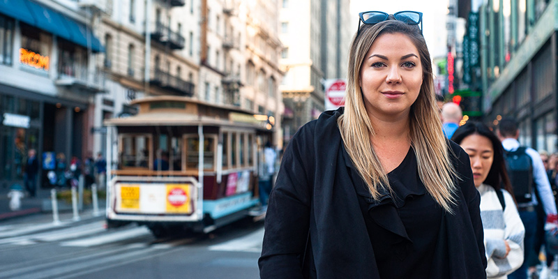 Lisa Lindvall, vd för The Fit, menar att resan gav mycket inspiration. Här på en gata i San Fransisco.